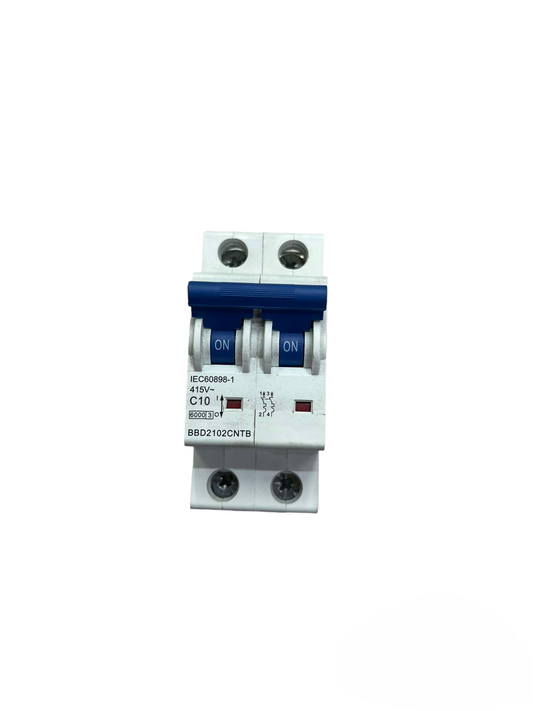 Panasonic 10A 6KAIC 220V 2 Pole Miniature circuit breaker with blue dual switches