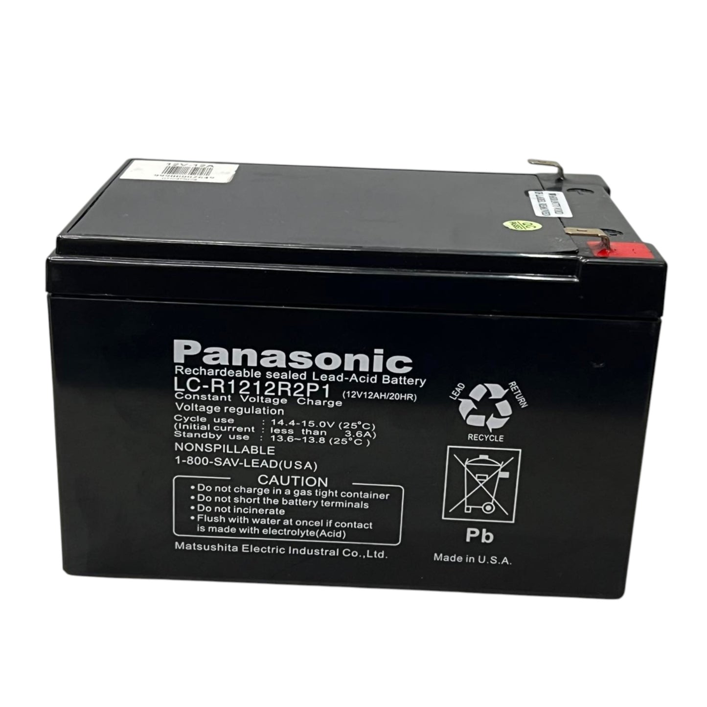 Panasonic 12V 12Ah Lead Acid Battery rechargeable sealed black battery pack