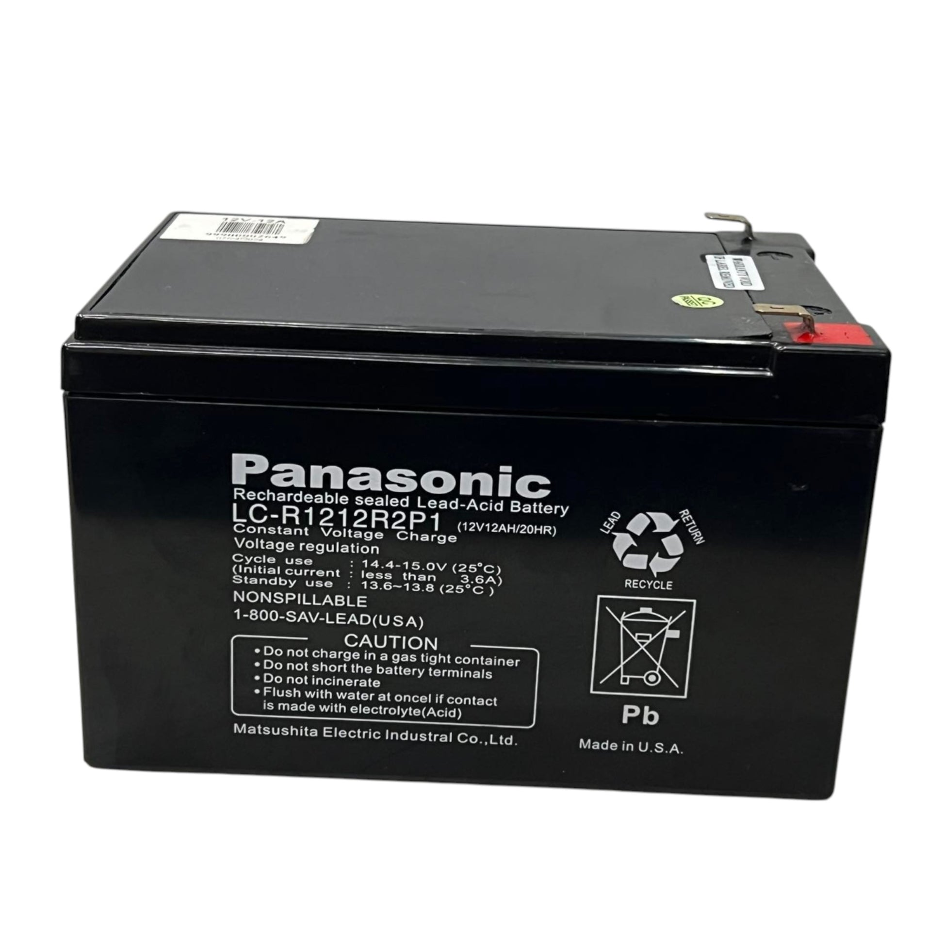 Panasonic 12V 12Ah Lead Acid Battery rechargeable sealed black battery pack