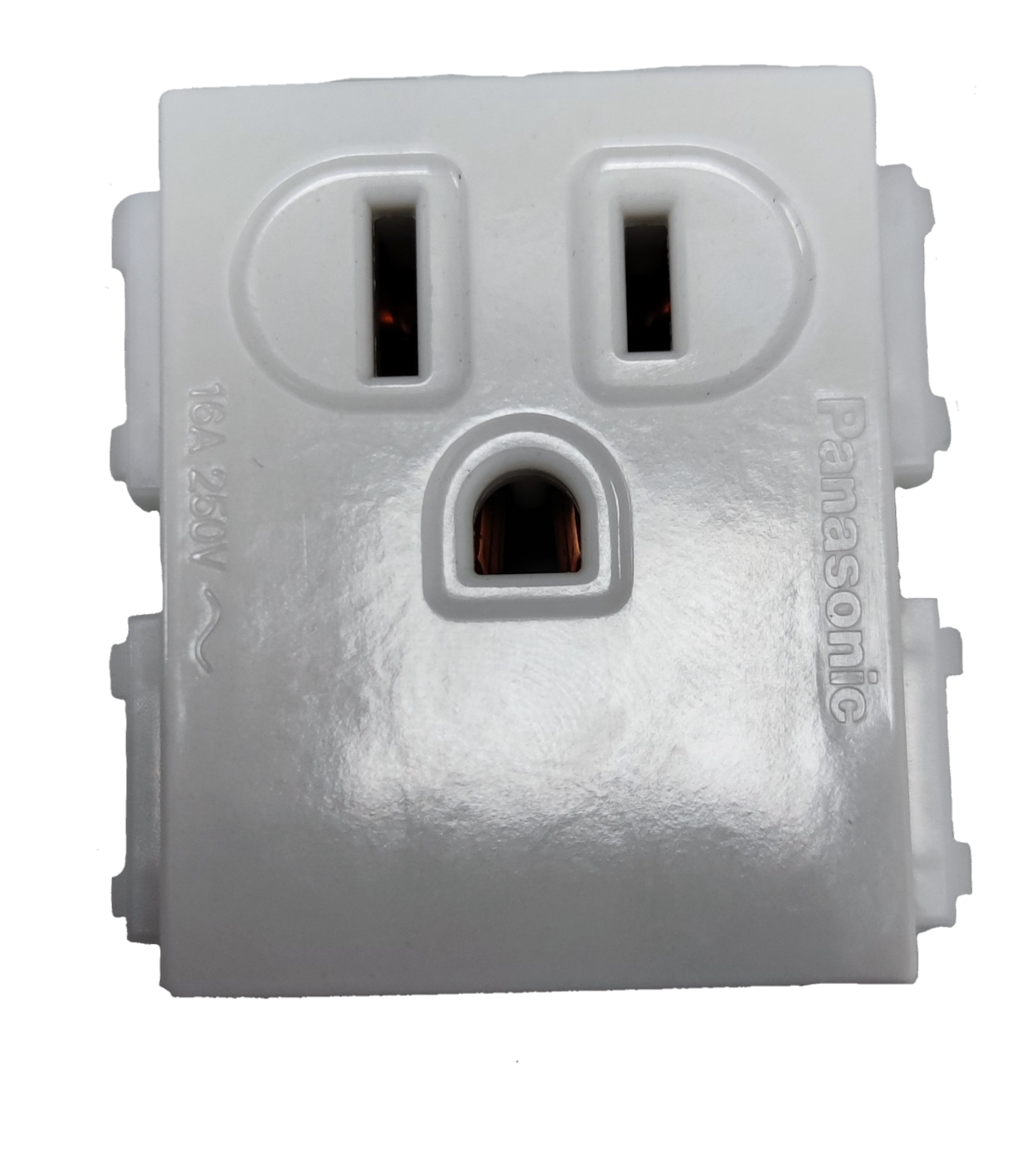 Panasonic white power outlet module 16A 250V flat pin outlet with ground for wall sockets
