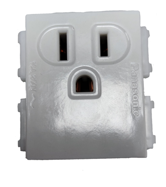 Panasonic white power outlet module 16A 250V flat pin outlet with ground for wall sockets