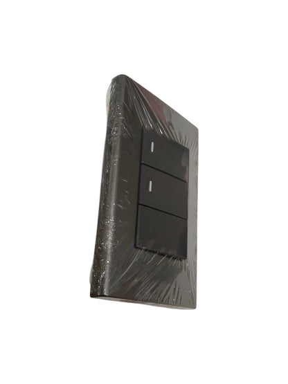 Panasonic 16A 250V metallic gray wall switch with sleek design, ideal for modern electrical installations