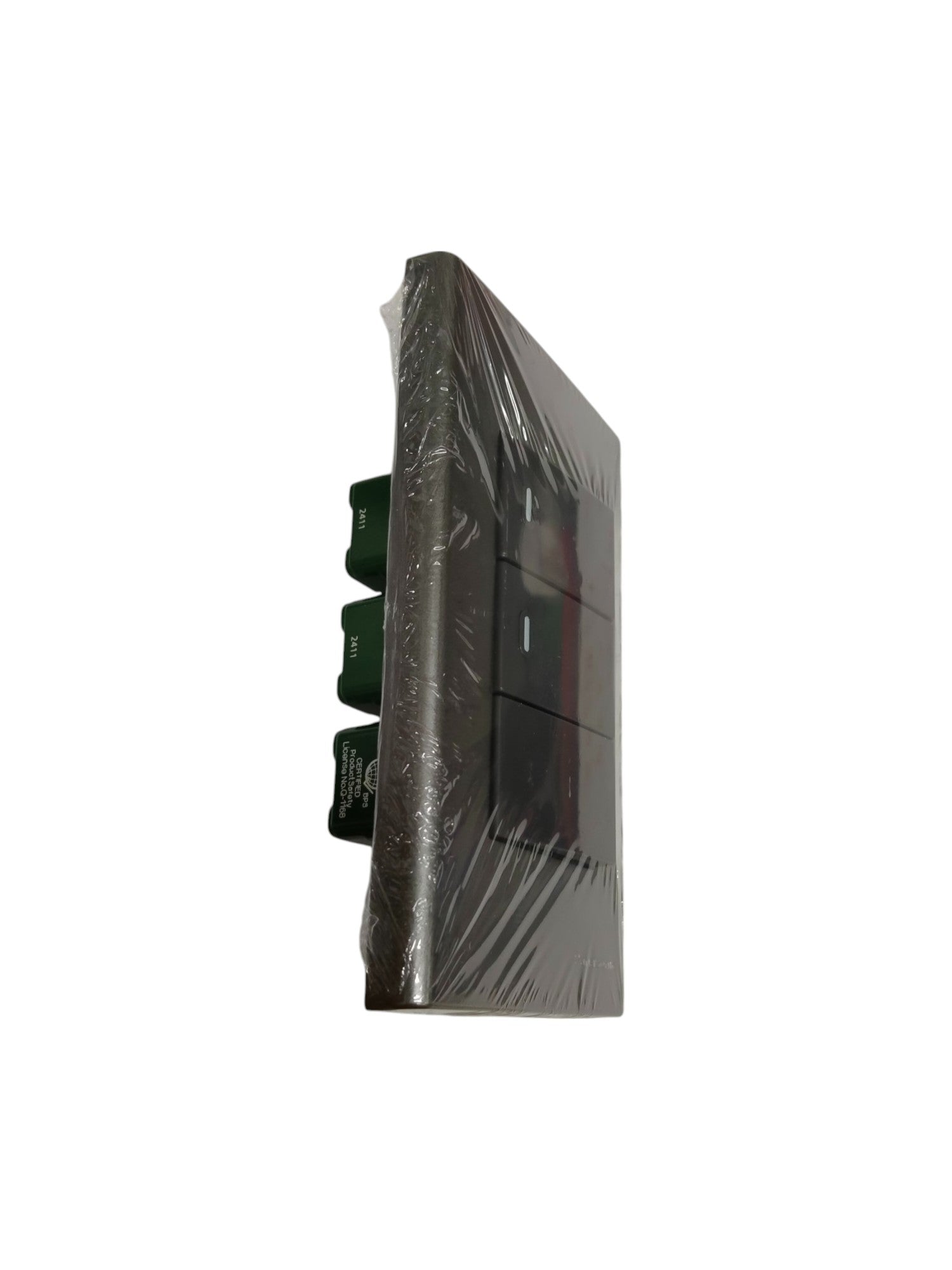 Panasonic 16A 250V metallic gray wall switch with three toggle buttons for easy control