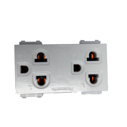 Panasonic 16A duplex outlet with ground 250V in a sleek white design for reliable power access