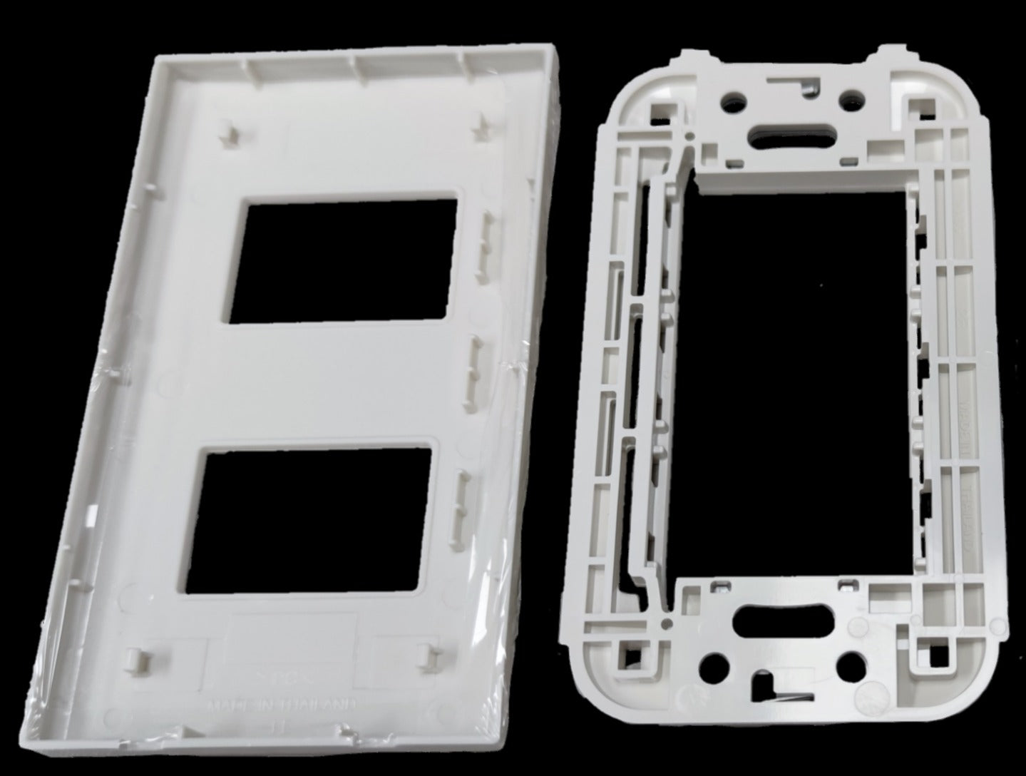Panasonic 2 Gang Plate Wide Series WEG6802W-1 white plastic faceplate and mounting frame for switches