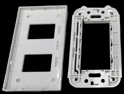 Panasonic 2 Gang Plate Wide Series WEG6802W-1 white plastic faceplate and mounting frame for switches