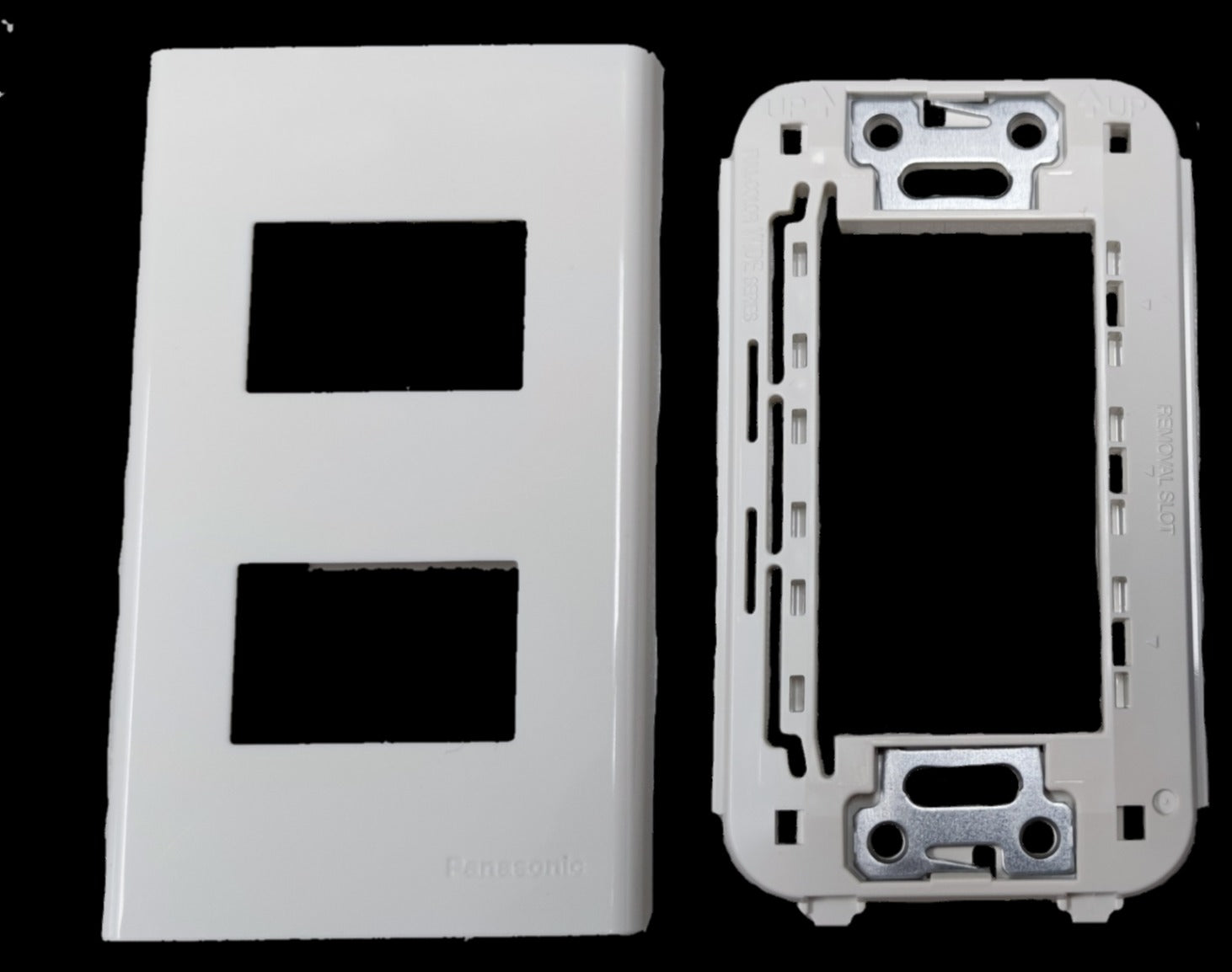 Panasonic 2 Gang Plate Wide Series WEG6802W-1 white faceplate and mounting frame for switches