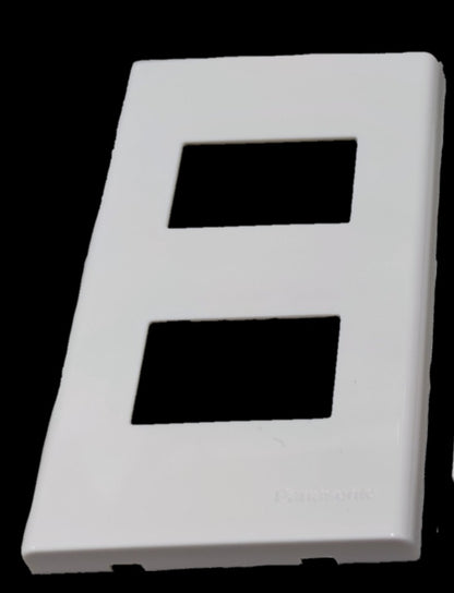 Panasonic 2 Gang Plate Wide Series WEG6802W-1 white switch faceplate with two rectangular openings