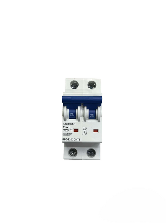 Panasonic 20A 2 pole circuit breaker for reliable electrical overload protection