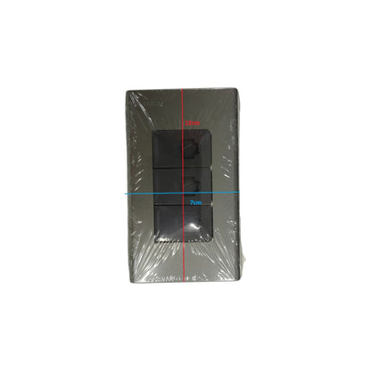 Panasonic 3 Gang CAT6 Data Modular Jack with black faceplate for data connectivity