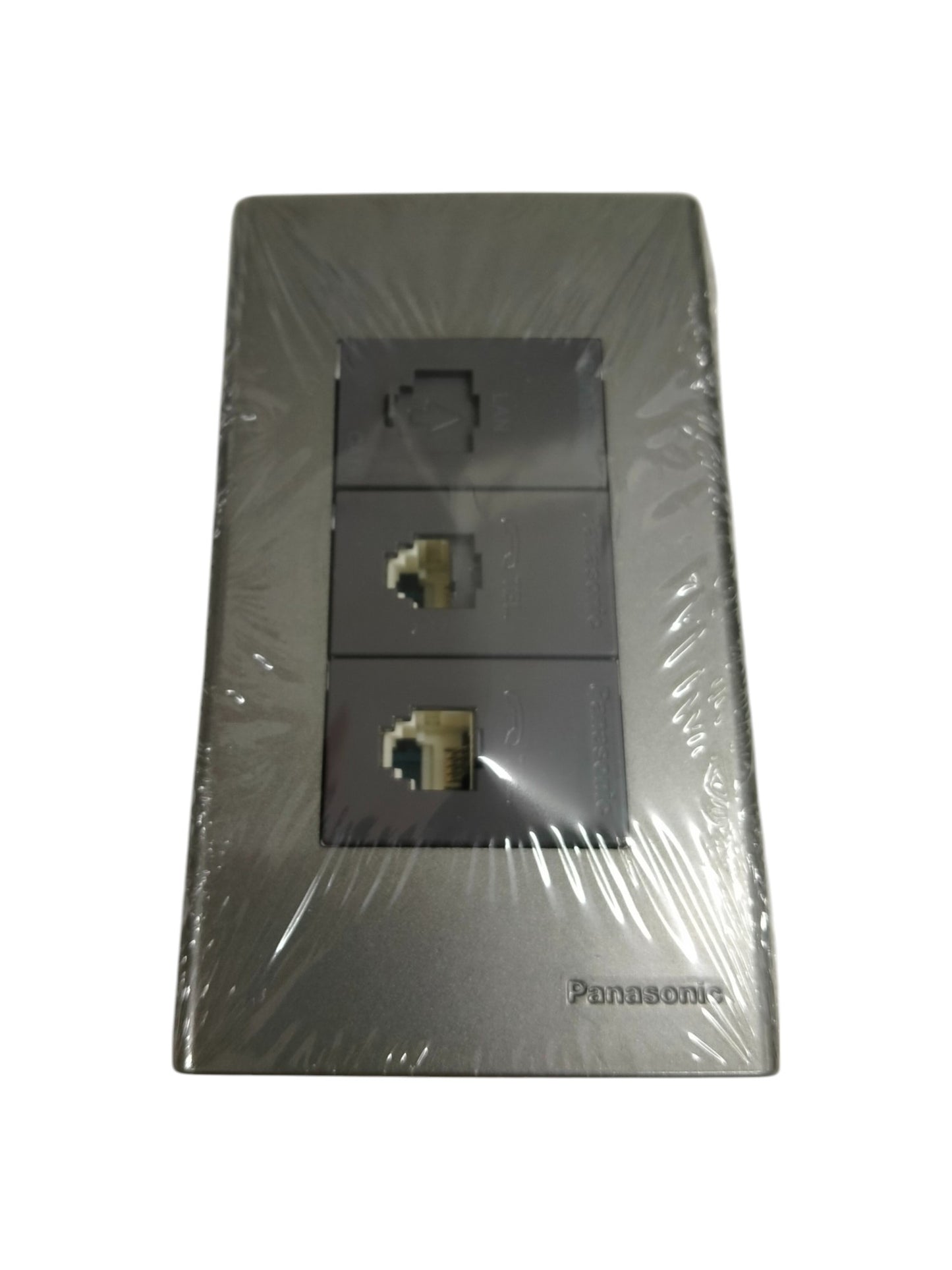 Panasonic 3 gang CAT6 data outlet in sleek design, perfect for home or office networking