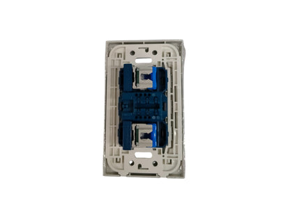 Panasonic 3 gang Cat6 ethernet wall outlet metallic gray installation ready for networking