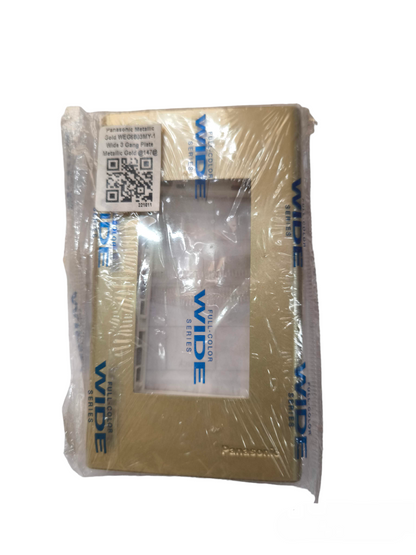 Panasonic 3 Gang Plate Metallic Gold power point switch cover in original packaging