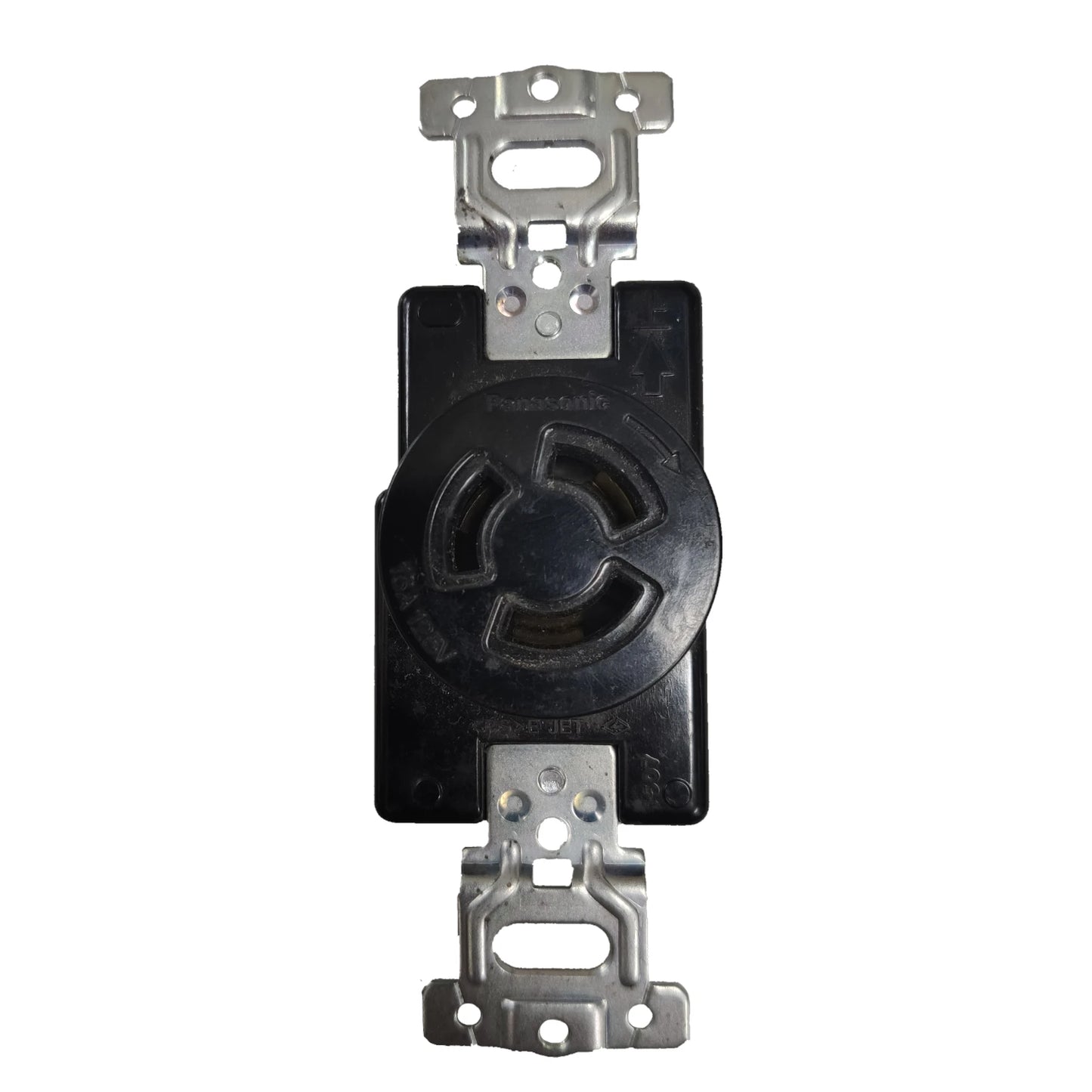 Electrical switch or socket on a white background Panasonic 15A 2P+E 3 Pins 220V Twistlock Outlet Twist Lock Outlet WF2315B