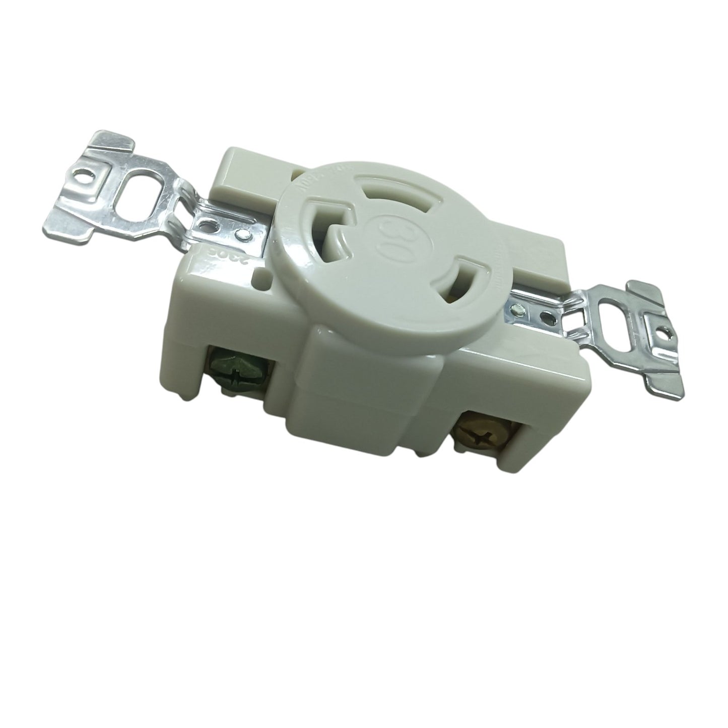 Panasonic 30A twist lock outlet 3 Wire white industrial locking receptacle with mounting straps
