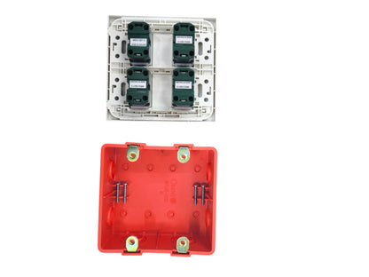 Panasonic 4 Gang Flat Pin Outlet 16A 250V electrical power point with mounting box for installation