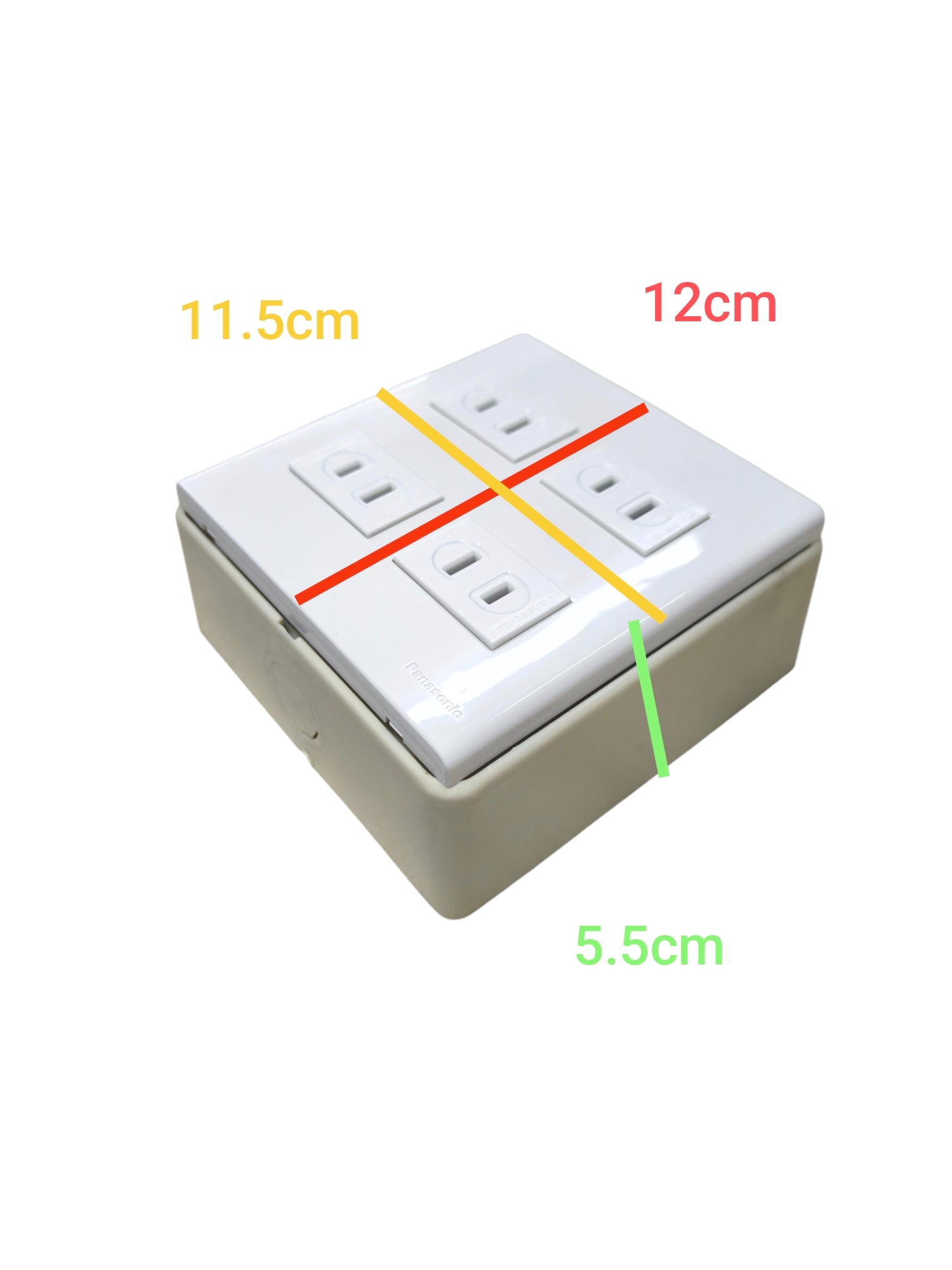 Panasonic 4 Gang Flat Pin Outlet 16A 250V white power socket with four plug points