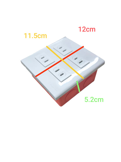 Panasonic 4 Gang Flat Pin Outlet 16A 250V white power point with four sockets and dimensions