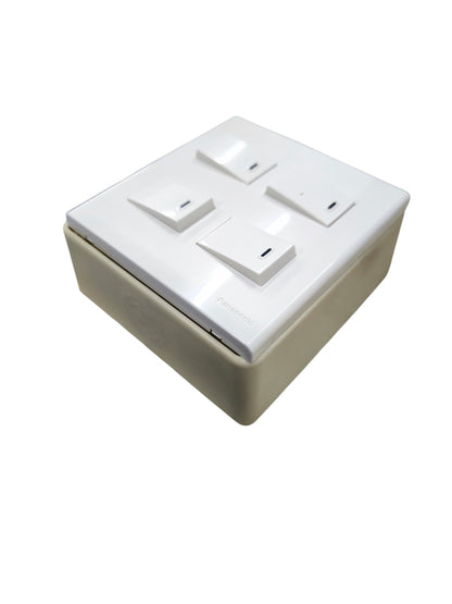 Panasonic 4 gang light switch 1 Way in white for controlling multiple lights easily