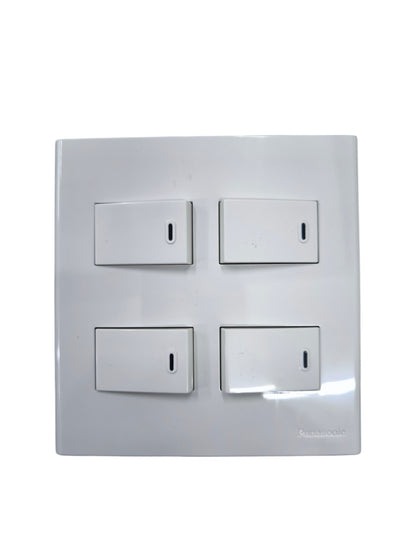 Panasonic 4 gang light switch 1 Way in modern design for convenient home lighting control