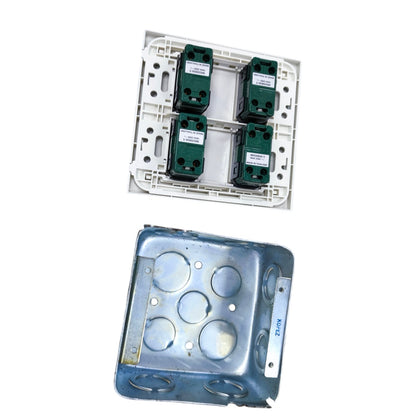 Panasonic 4 gang switch with mounting box for power points and electrical installations