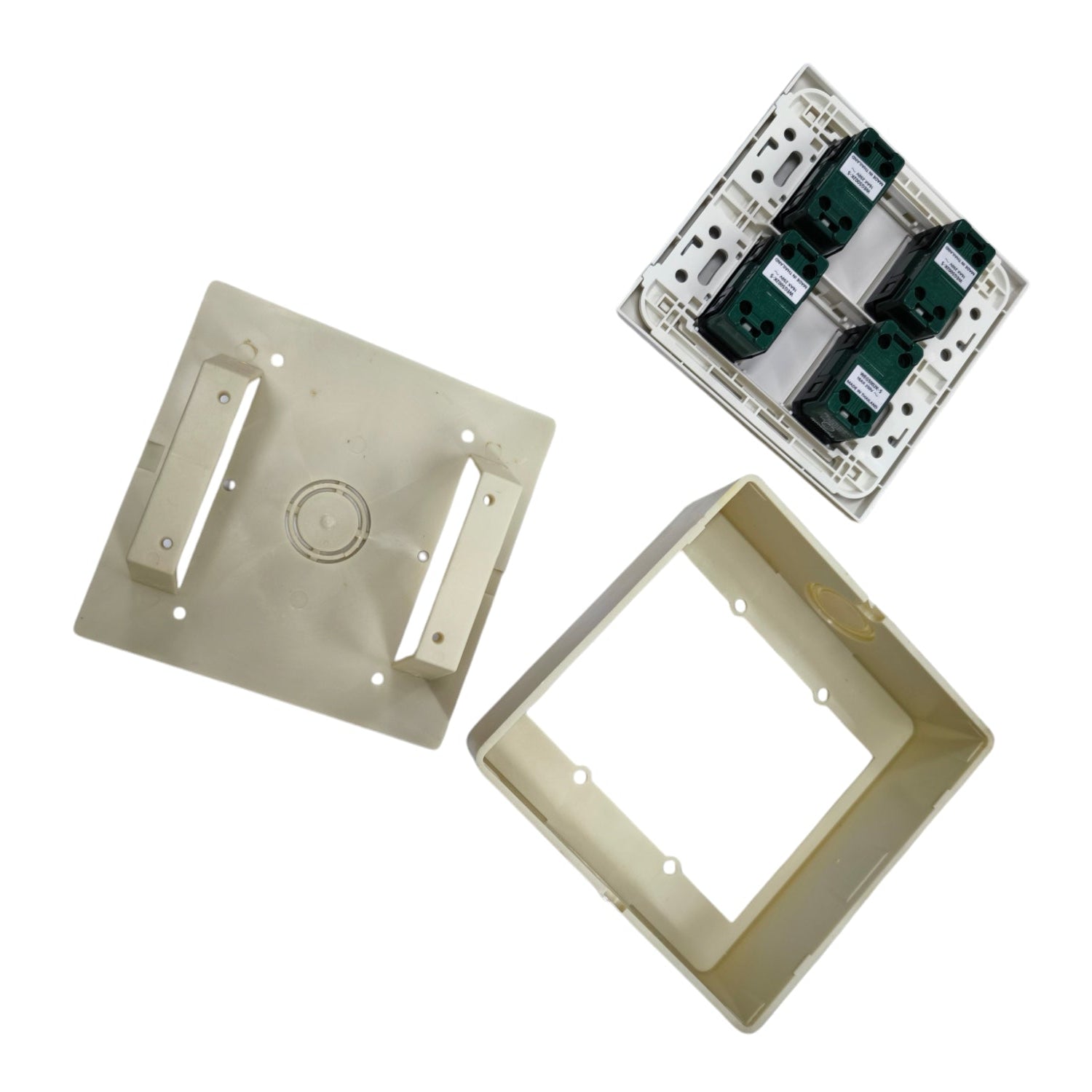Panasonic 4 gang switch components including mounting box and wiring module in beige color