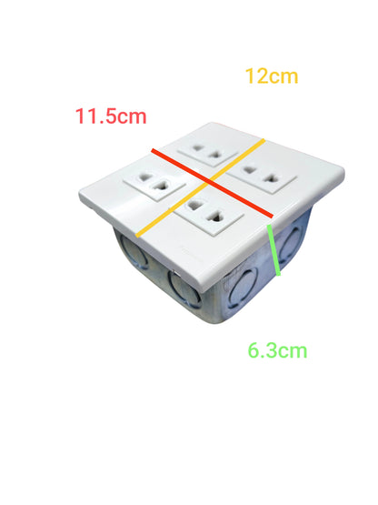 Panasonic 4 gang universal outlet white power point with four universal sockets and side cable entry