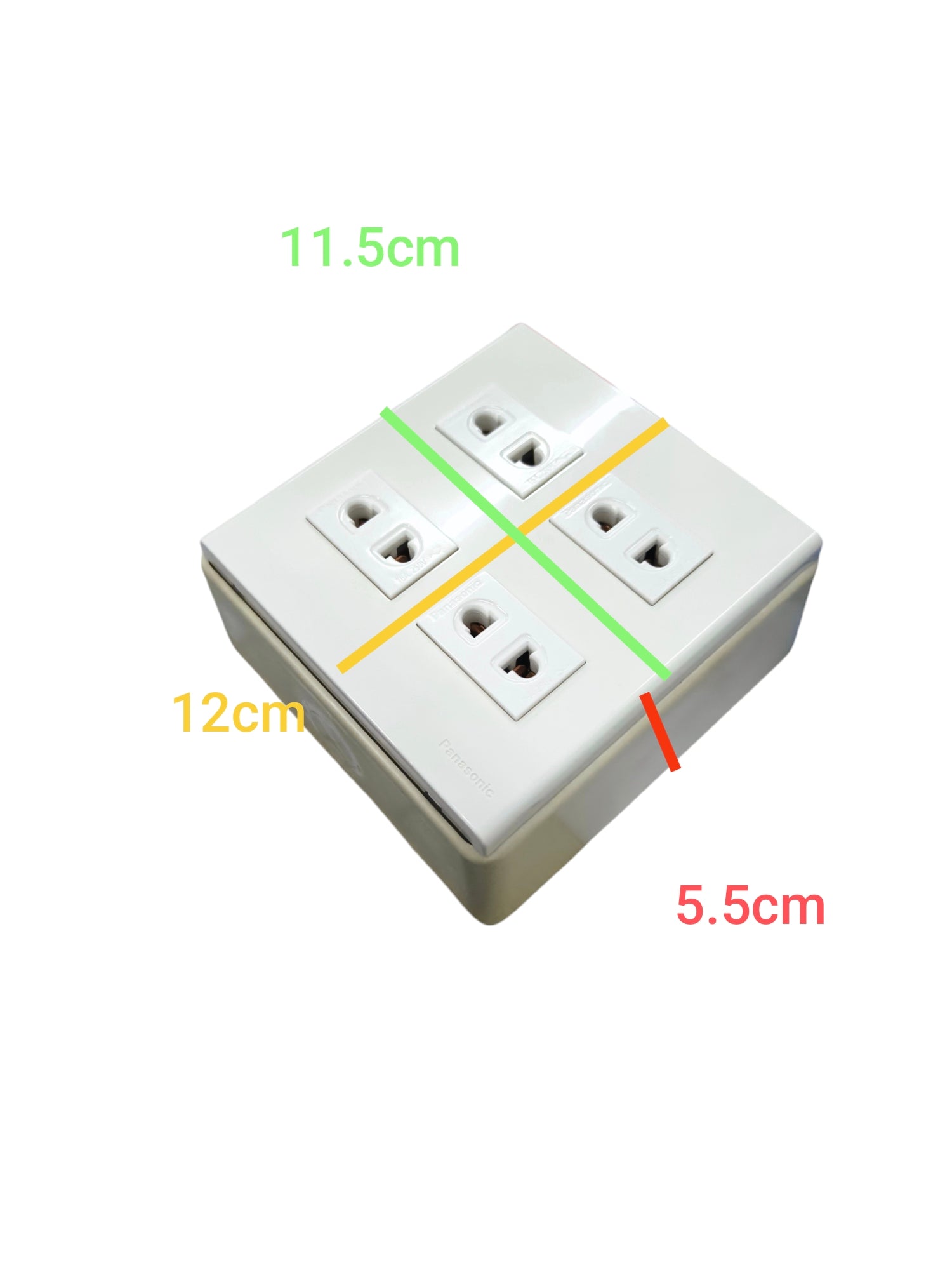 Panasonic 4 gang universal outlet white power point with four sockets and compact design