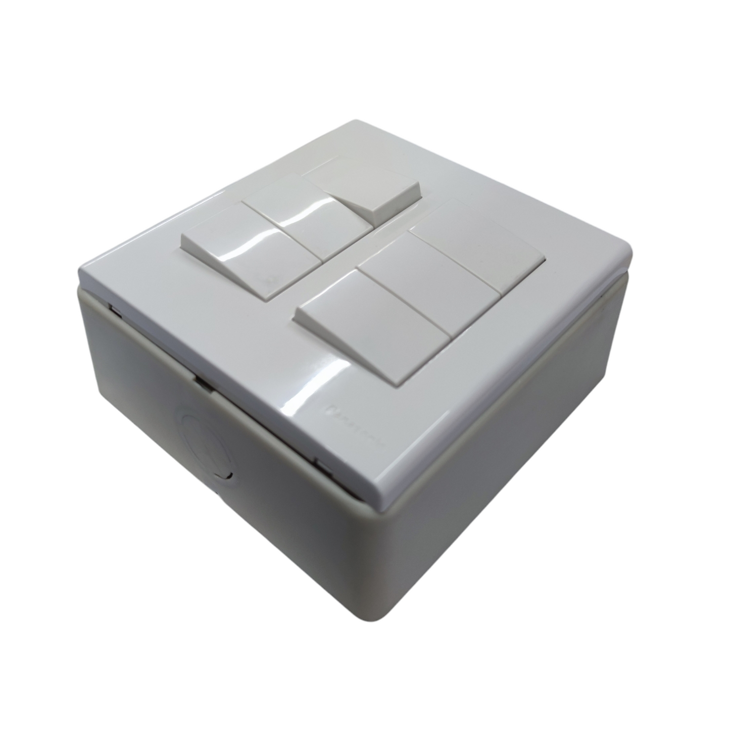 Panasonic 6 gang 4 way switch with sleek white design for controlling multiple circuits