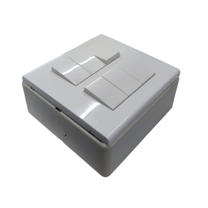 Panasonic 6 gang 4 way switch with sleek white design for controlling multiple circuits