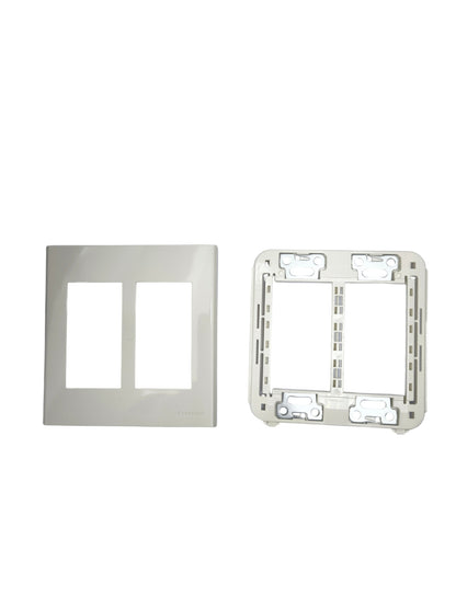 Panasonic 6 gang plate cover in white featuring a sleek design for modern electrical installations