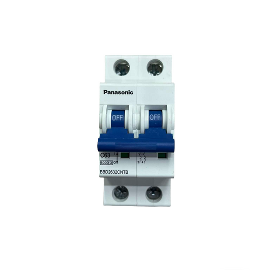 Panasonic 63A Miniature Breaker 6Kaic 220V with Dual Switch Control for Electrical Safety