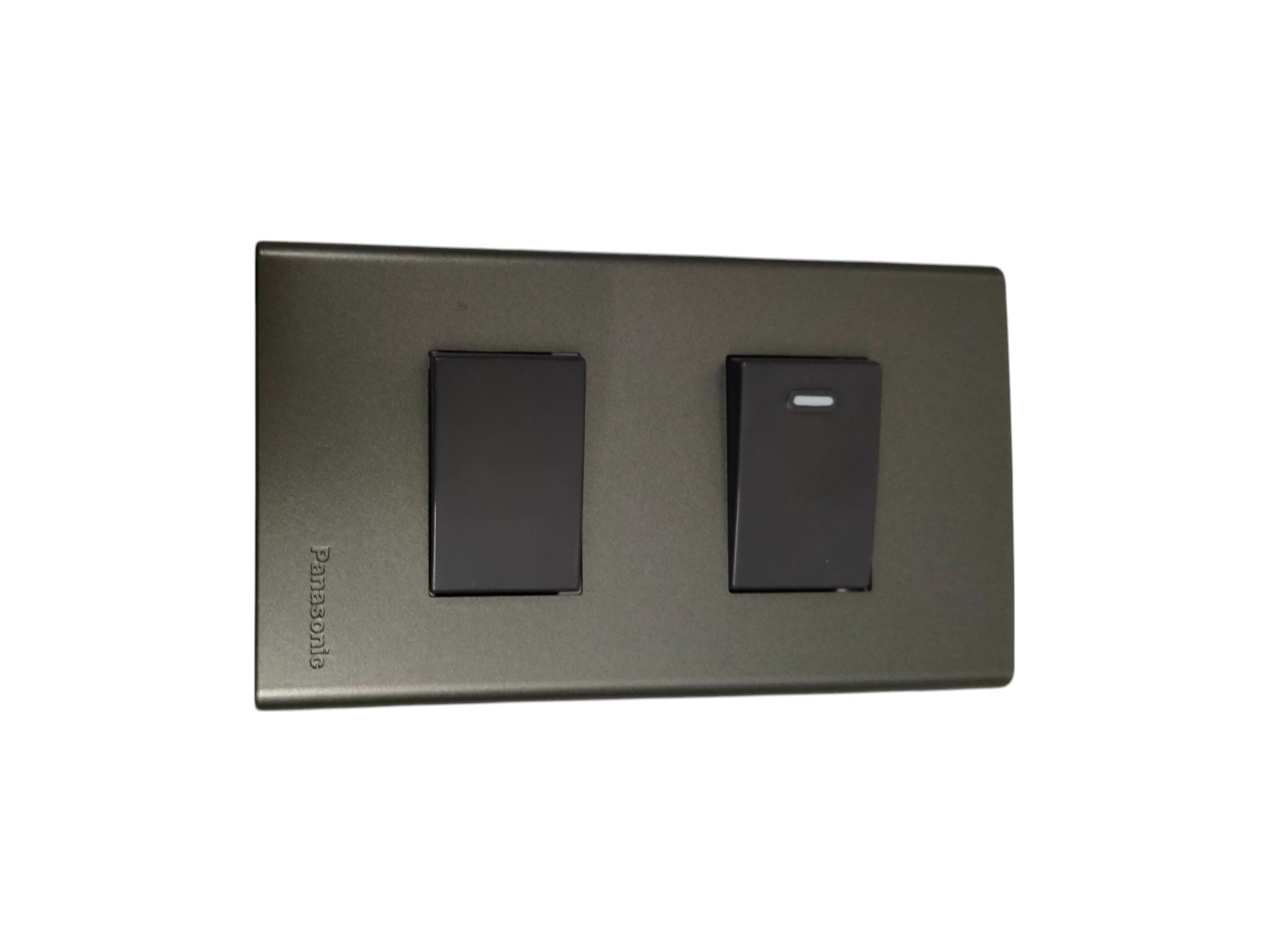 Panasonic combination 4 way 1 way switch 16A 250V with sleek black design on gray plate