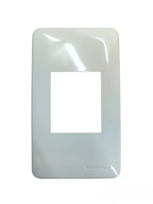 White Panasonic device plate cover for power points and switches with smooth finish