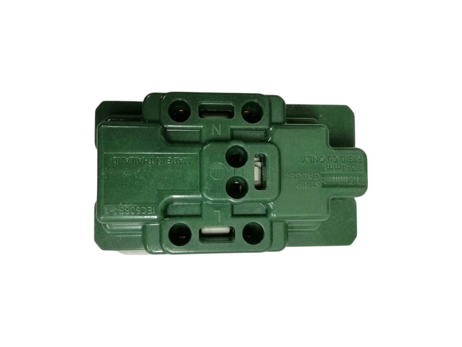 Panasonic Duplex Universal with Ground electrical outlet component in green color