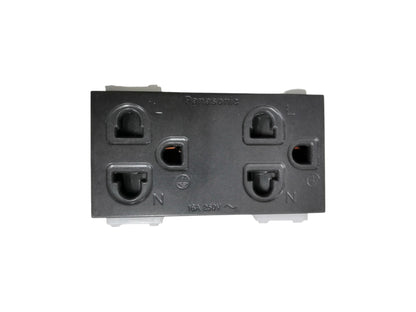 Panasonic Duplex Universal with Ground black electrical outlet socket for home wiring