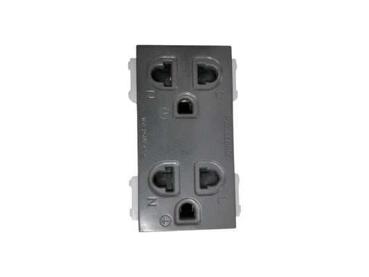 Panasonic Duplex Universal with Ground electrical outlet receptacle in gray for safe wiring connections