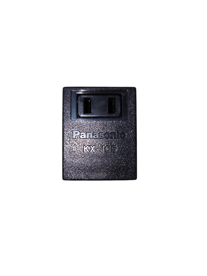 Panasonic Flat Pin Outlet to Round Pin Outlet 10A adapter in black with model KX-J05