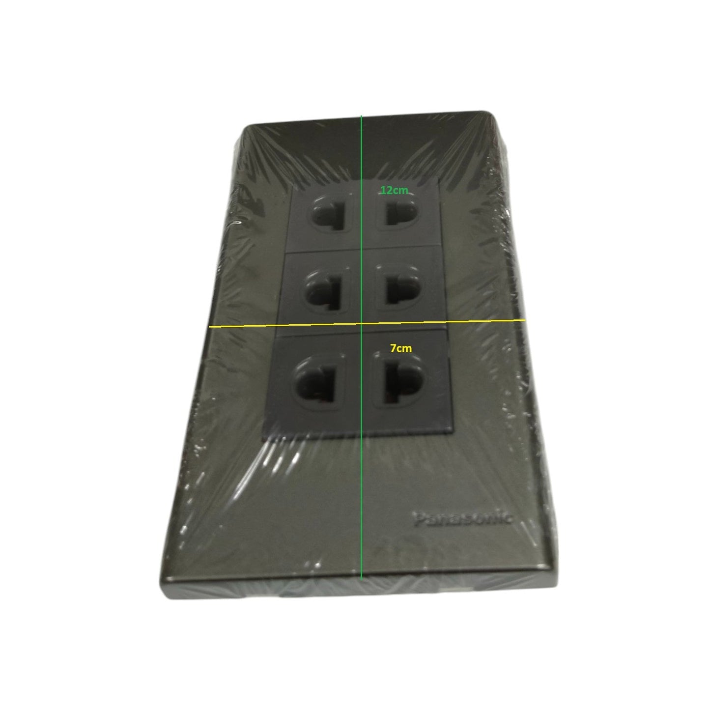 Panasonic metallic gray power socket 16A 250V with four outlets for safe electrical connections