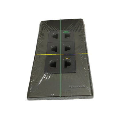 Panasonic metallic gray power socket 16A 250V with four outlets for safe electrical connections