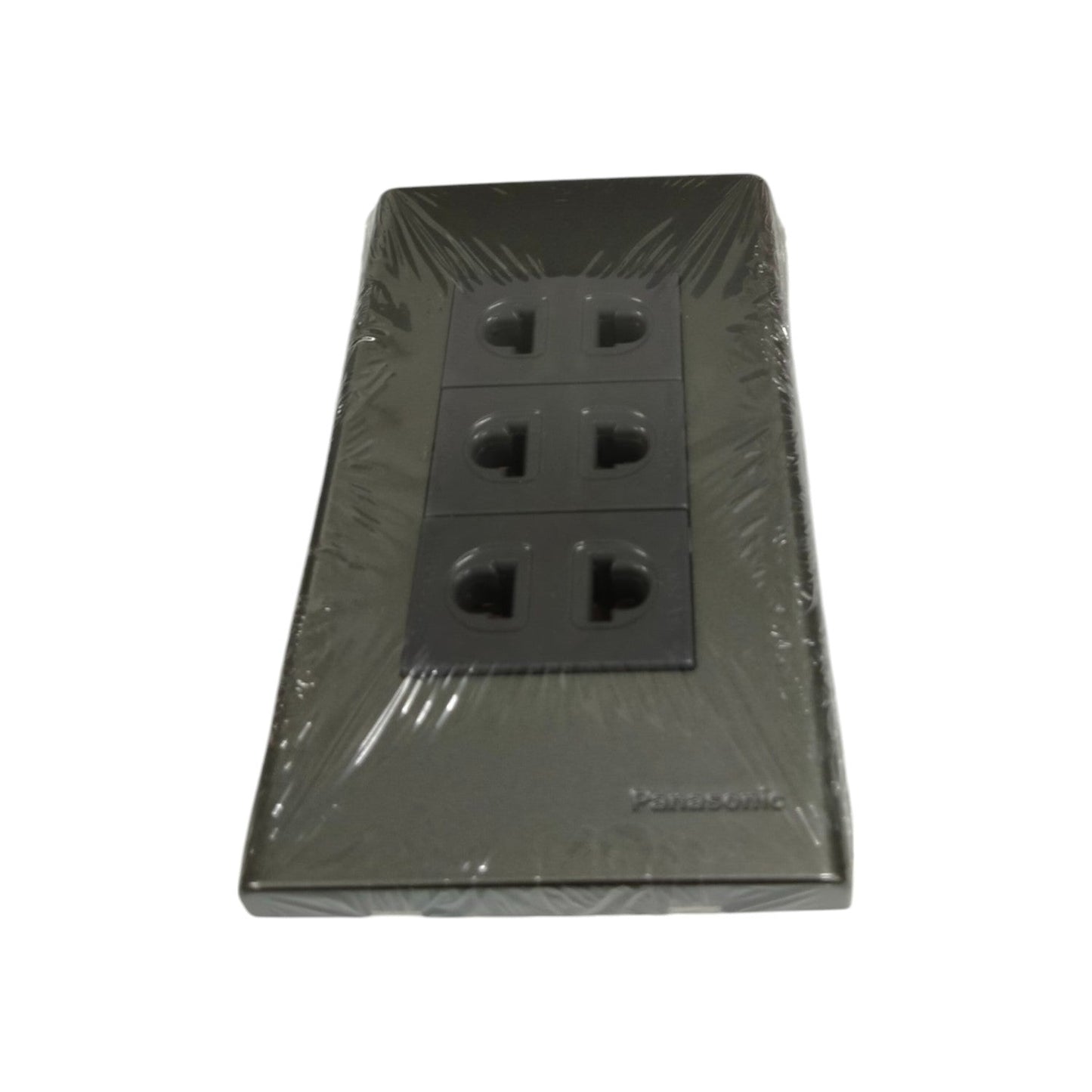 Panasonic metallic gray power socket 16A 250V with three outlets and protective packaging
