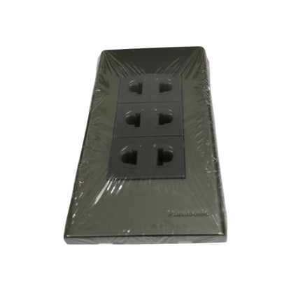 Panasonic metallic gray power socket 16A 250V with three outlets and protective packaging