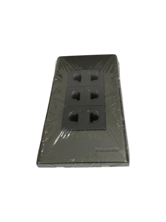 Panasonic metallic gray power socket 16A 250V with three outlets and protective packaging