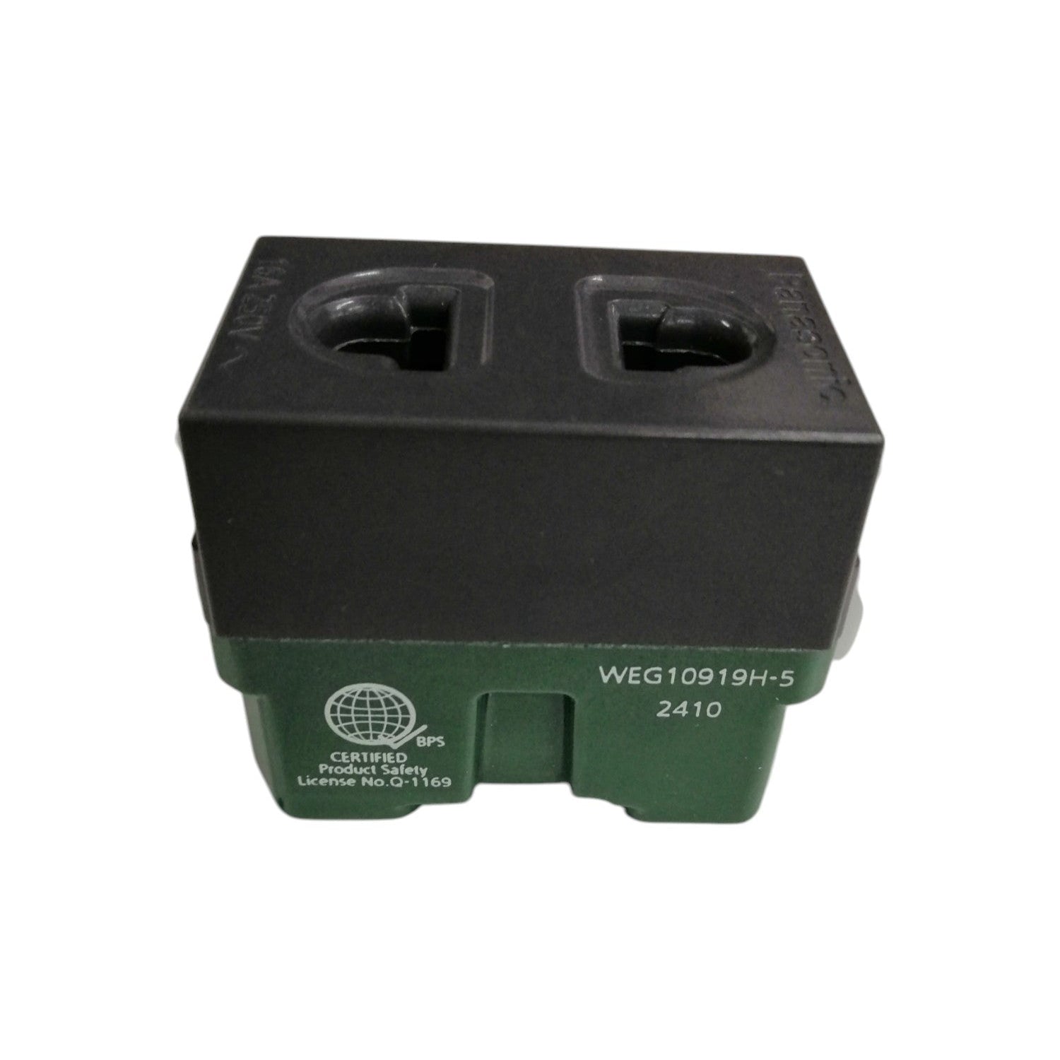 Panasonic metallic gray power socket 16A 250V with dual outlets for reliable electrical connections