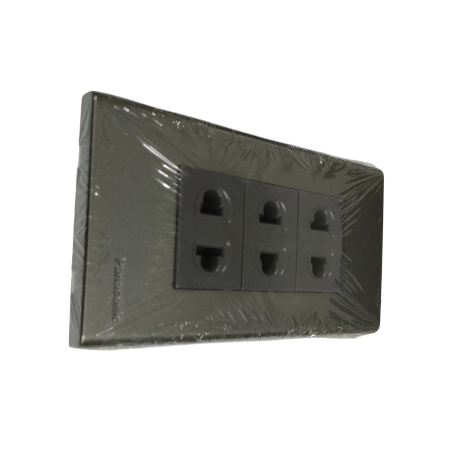 Panasonic metallic gray power socket 16A 250V with three outlets for versatile electrical connections