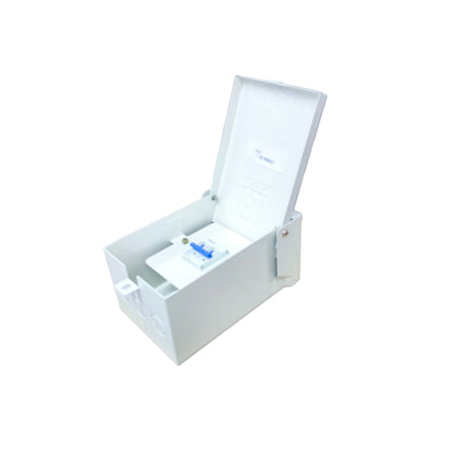 Panasonic outdoor circuit breaker 220V in a durable white enclosure for outdoor electrical protection