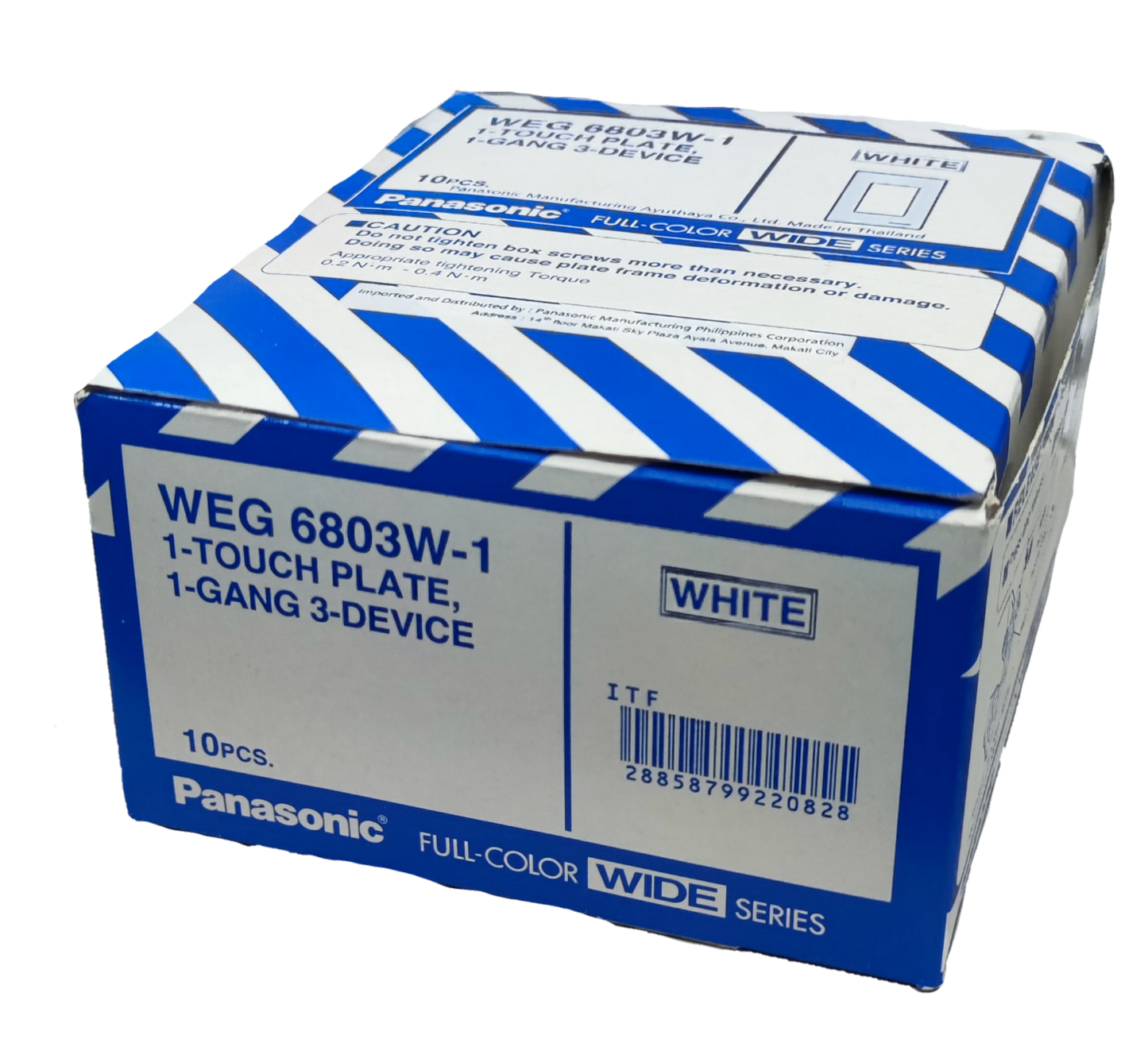 Panasonic 3 gang plate wide series white boxed WEG 6803W 1 touch 1 gang 3 device 10 pcs packaging