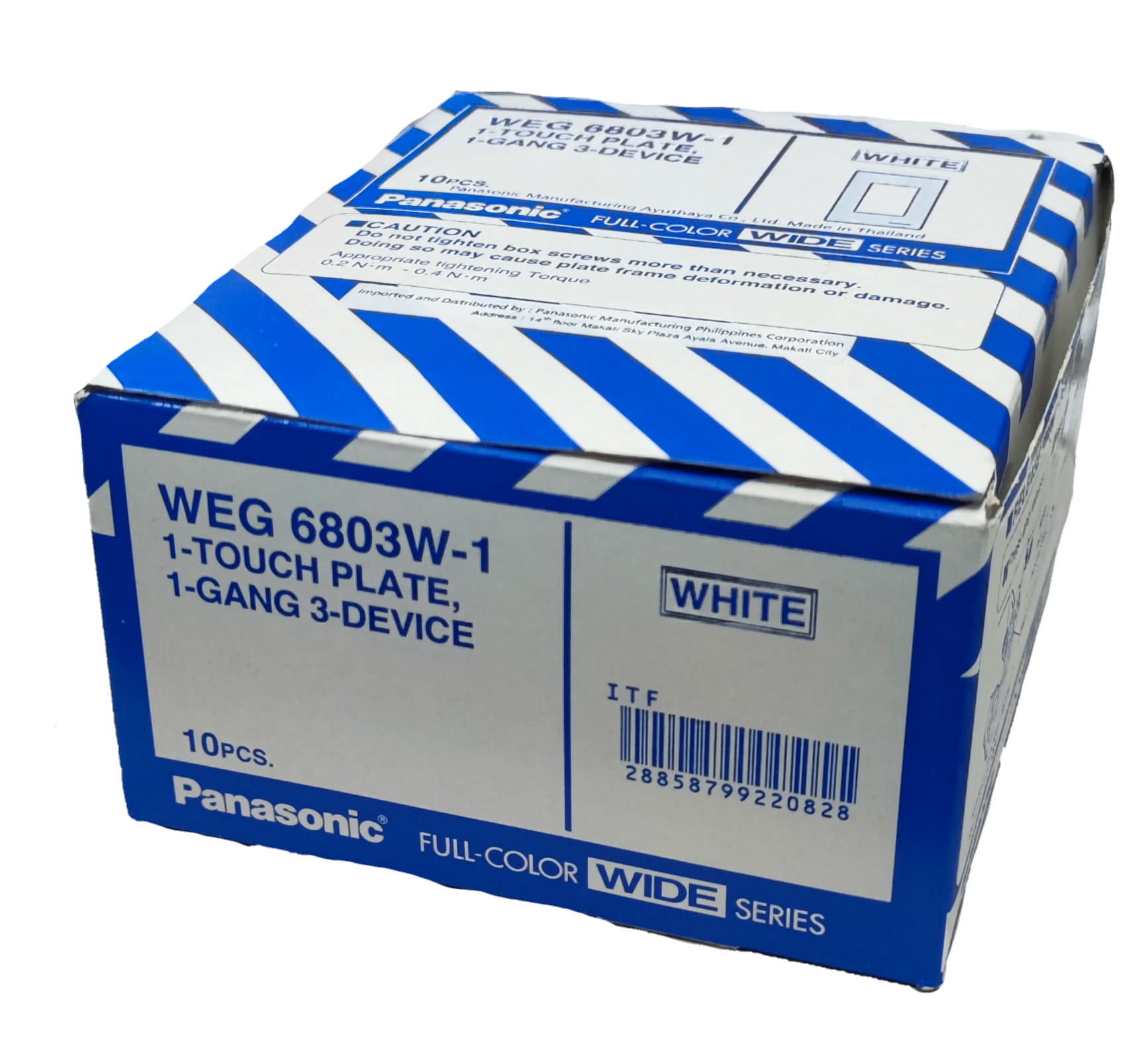 Panasonic 3 gang plate wide series white boxed WEG 6803W 1 touch 1 gang 3 device 10 pcs packaging