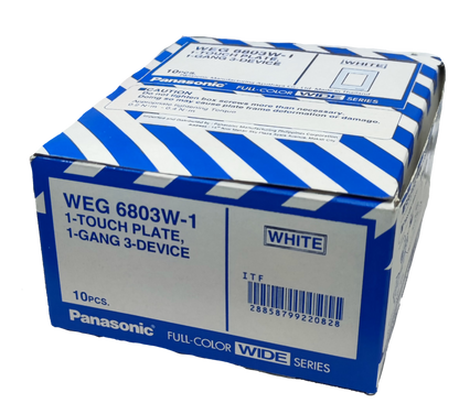Panasonic 3 gang plate wide series white boxed WEG 6803W 1 touch 1 gang 3 device 10 pcs packaging