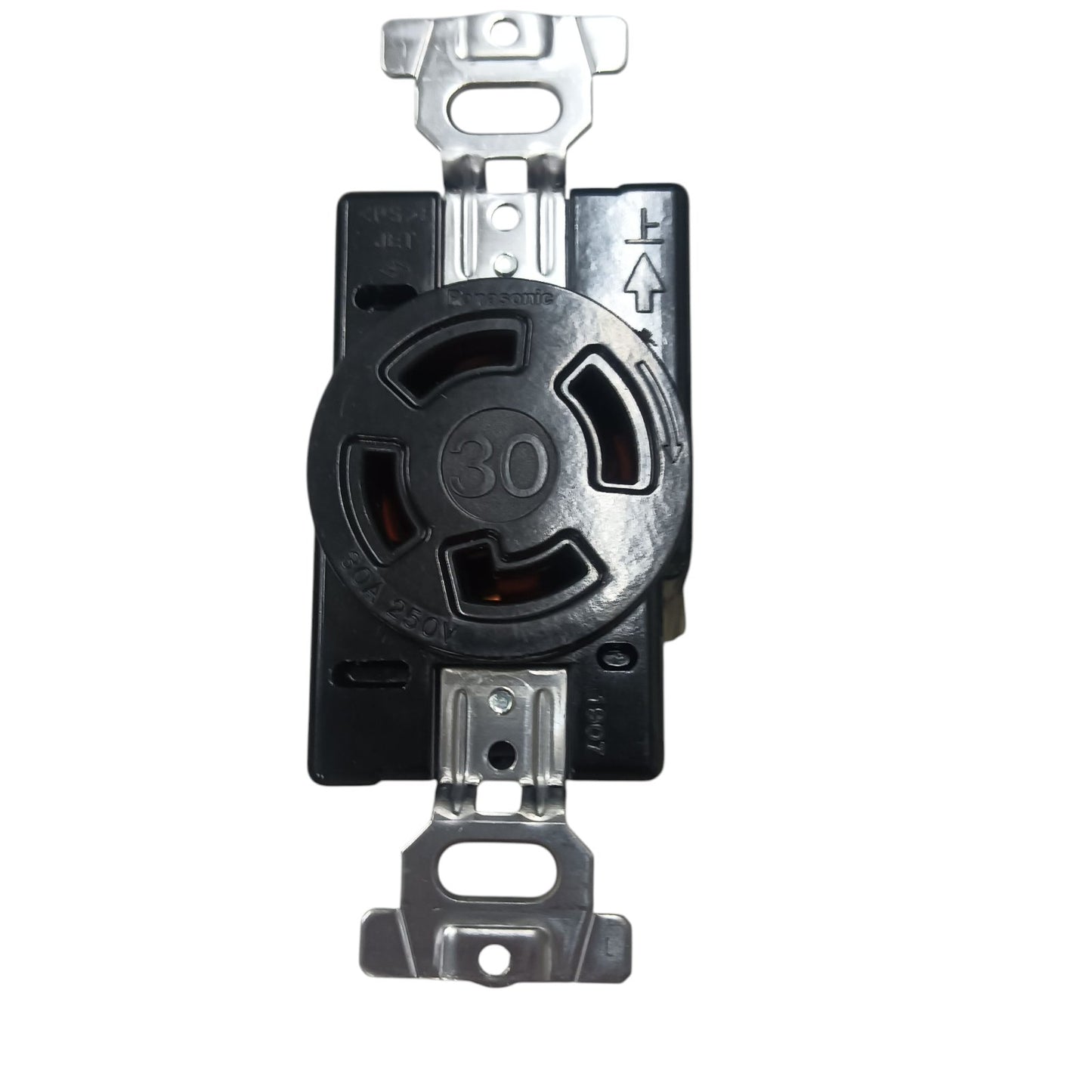 Panasonic 30A twist lock outlet 4 Wire black industrial 4 prong receptacle with mounting straps